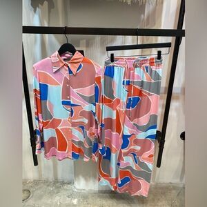 GALITA  set pants and shirt long sleeve multicolored , new